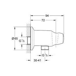 Grohe Movario - Coude de raccordement mural, chrome 28406000