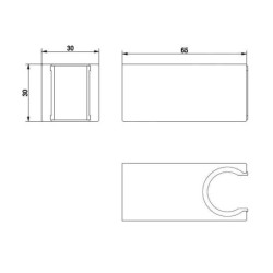 kielle Accessoires - Support mural de douchette, noir mat 20901034