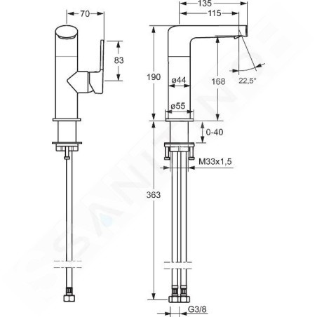 Hansa Ronda - Mitigeur de lavabo, chrome 55342203