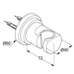 Kludi Nova Fonte - Support de douche, chrome 2055205-25