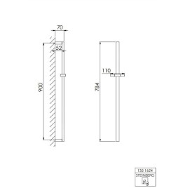Steinberg 135 - Barre de douche, 90 cm, chrome 135 1624