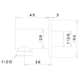 Sapho Douches - Montant mural, blanc mat SG202BI
