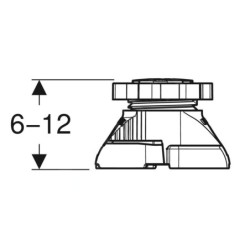 Geberit Accessoires - Pieds, 9 pièces, hauteur 6-12 cm, la longueur du receveur jusqu'à 1400 mm 554.952.00.1