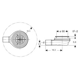 Geberit Accessoires - Bonde de receveur de douche, garde d'eau 30 mm 150.581.00.1