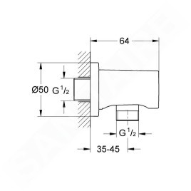 Grohe Rainshower - équerre de raccordement, supersteel 27057DC0