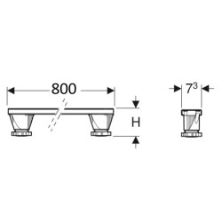 Geberit Accessoires - Kit pour montage brut 800 mm, hauteur de 9-21 cm, pour les receveurs jusqu'à 1400 mm 554.961.00.2