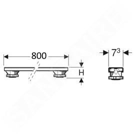 Geberit Accessoires - Kit pour montage brut 800 mm, hauteur de 6-12 cm, pour les receveurs jusqu'à 1400 mm 554.961.00.1