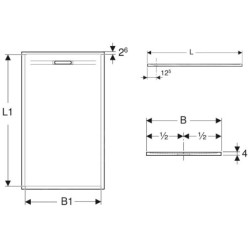 Geberit Sestra - Receveur de douche 1000x800 mm, blanc 550.252.00.2