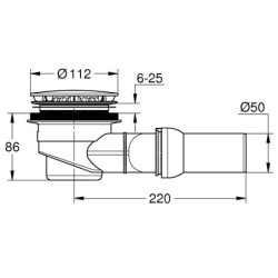 Grohe Garnitures de vidage - Garniture de vidage pour receveurs de douche, sortie horizontale, blanc alpin 49534SH0