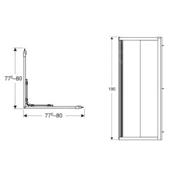 Geberit GEO - Cabine de douche 80x80 cm, argent/verre clair 560.112.00.2