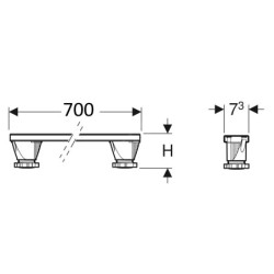 Geberit Accessoires - Kit pour montage brut 700 mm, hauteur de 9-21 cm, pour les receveurs jusqu'à 1400 mm 554.958.00.2