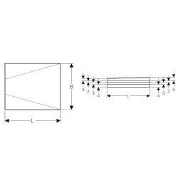 Geberit Accessoires - Receveur de douche 1000 x 1000 mm, à carreler, avec pente en V 154.253.00.1