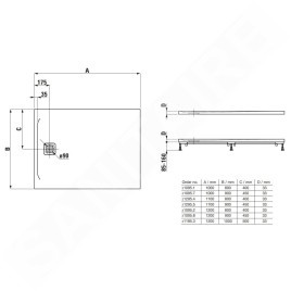 Laufen Pro - Receveur de douche 1200x900 mm, blanc H2109580000001