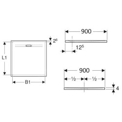 Geberit Sestra - Receveur de douche 900x900 mm, gris 550.260.00.2