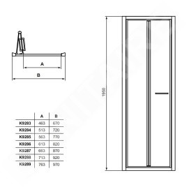 Ideal Standard Connect 2 - Porte de douche pliante 800 mm, silver bright/verre clair K9285EO
