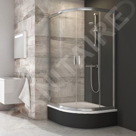Ravak Blix - Cabine de douche carrée en quatre parties BLCP4-90 Sabina, 880-900 mm, aluminium brillant/verre transparent