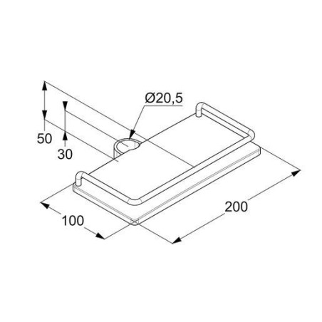 Kludi Cockpit - Tablette pour barre de douche, longueur 200 mm, blanc 6410110-00
