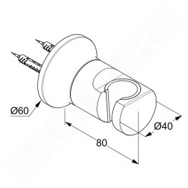 Kludi Nova Fonte - Support de douche, chrome 2055205-35