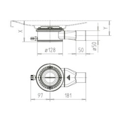Kaldewei Accessoires - Bonde KA 120 pour receveurs de douche, horizontal, sans couvercle 687772530000