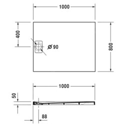 Duravit Stonetto - Receveur de douche1000x800 mm, blanc 720147380000000