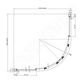Ravak Blix - Cabine de douche quart de rond BLCP4-90, 880-900 mm, blanc/verre clair 3B270100Z1