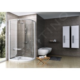 Ravak Pivot - Cabine de douche quart de cercle PSKK3-90, 870-895 mm, blanc/chrome/verre clair 37677100Z1
