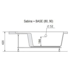 Ravak Accessoires - Pieds pour receveur Sabina 90 Base B2C0000001