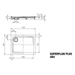 Kaldewei Avantgarde - Receveur de douche Superplan Plus 484-1, 900x1200 mm, antidérapant, blanc 470930000001