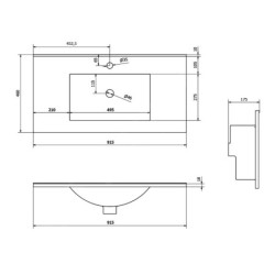 Sapho Slim - Meuble-lavabo Slim, 900x460 mm, blanc 1601-90