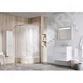 Ravak Supernova - Cabine de douche quart de rond en quatre parties SKCP4-80 Sabina, 775-795 mm, satiné/Pearl 31144VU0011