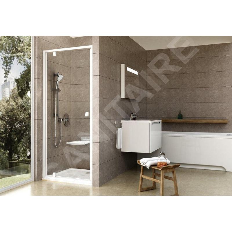 Ravak Pivot - Porte de douche pivotante, 900 mm, blanc/verre clair 03G70101Z1
