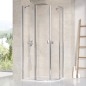 Ravak Chrome - Cabine de douche quart de cercle CSKK4-80, 780-800 mm, aluminium brillant/verre transparent 3Q140C00Z1