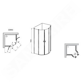 Ravak Chrome - Cabine de douche quart de cercle CSKK4-80, 780-800 mm, aluminium brillant/verre transparent 3Q140C00Z1