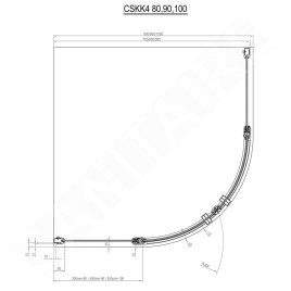 Ravak Chrome - Cabine de douche quart de cercle CSKK4-80, 780-800 mm, blanc/verre transparent 3Q140100Z1