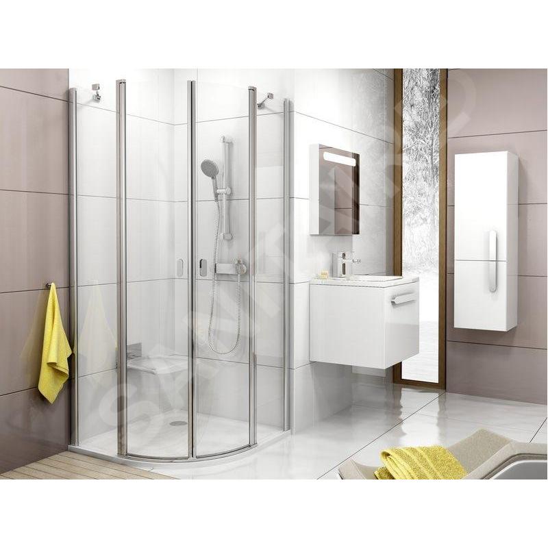 Ravak Chrome - Cabine de douche quart de cercle CSKK4-90, 880-900 mm, aluminium brillant/verre transparent 3Q170C00Z1