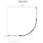 Ravak Chrome - Cabine de douche quart de cercle CSKK4-90, 880-900 mm, aluminium brillant/verre transparent 3Q170C00Z1