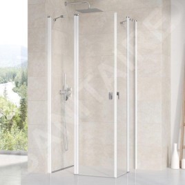 Ravak Chrome - Porte de douche CRV2-80, 780-800 mm, blanc/verre transparent 1QV40100Z1