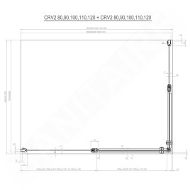 Ravak Chrome - Porte de douche CRV2-80, 780-800 mm, blanc/verre transparent 1QV40100Z1
