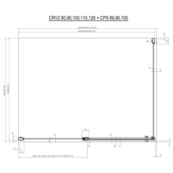 Ravak Chrome - Porte de douche CRV2-110, 1080-1100 mm, blanc/verre transparent 1QVD0100Z1