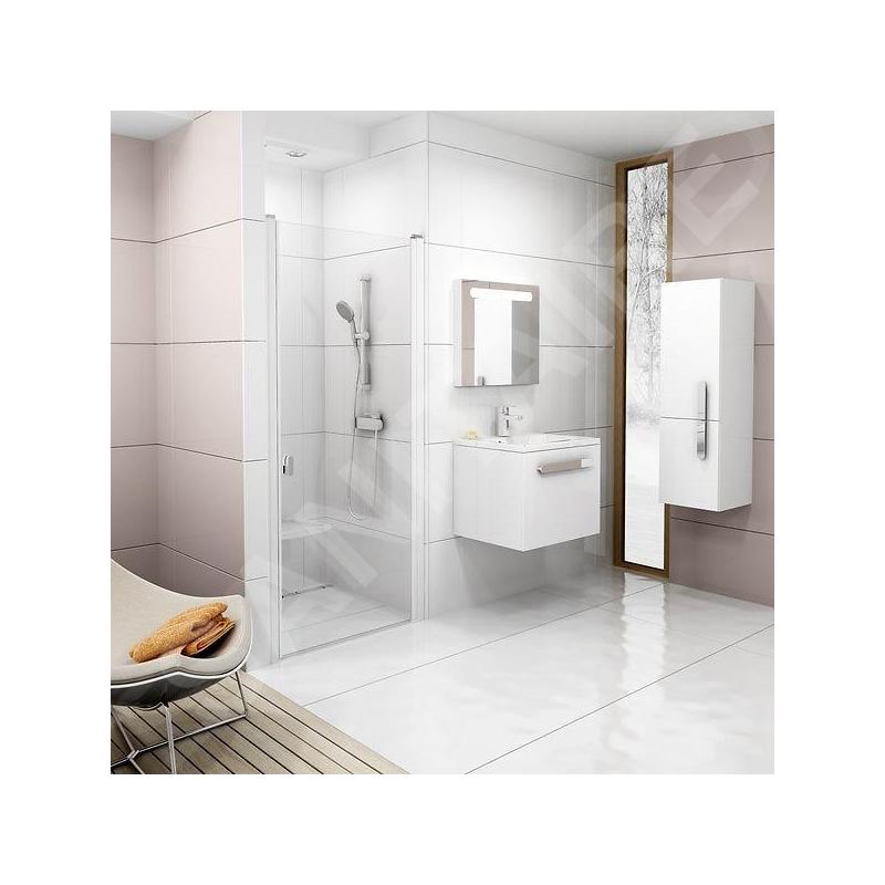 Ravak Chrome - Porte de douche, 875-905 mm, blanc/verre transparent 0QV70100Z1