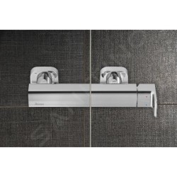 Ravak Chrome - Porte de douche, 875-905 mm, blanc/verre transparent 0QV70100Z1