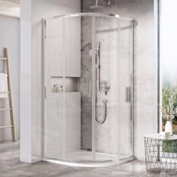 Ravak Blix - Cabine de douche quart de rond, 900x900 mm, acier inoxydable brillant/verre clair X3BM70C00Z1