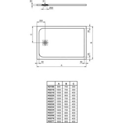 Ideal Standard Ultra Flat S - Receveur de douche 1600 x 900 mm, sable K8277FT
