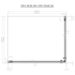 Ravak Chrome - Porte de douche CRV1-80, 780-800 mm, blanc/verre transparent 1QV40101Z1
