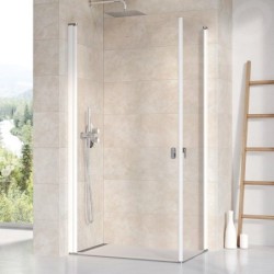 Ravak Chrome - Porte de douche CRV1-90, 880-900 mm, blanc/verre transparent 1QV70101Z1