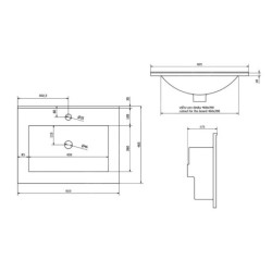 Sapho Slim - Meuble-lavabo 600x160x460 mm, blanc 1601-60