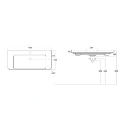 Sapho Thalie - Lavabo de meuble 1050x460 mm, blanc TH11105