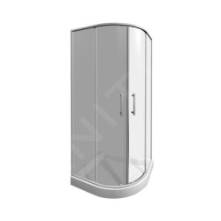 Jika Lyra plus - Paroi de douche quart de cercle 900x900 mm, Jika Perla Glass, blanc/verre avec motifs bandes H2533820006651